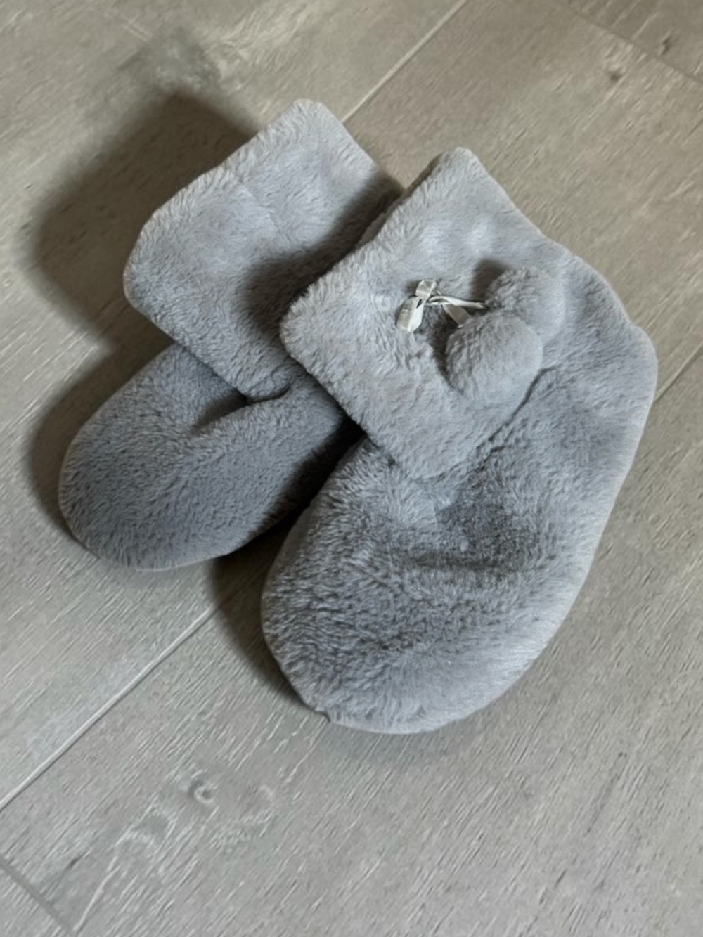 Plush Kids Footie Booties - Grey